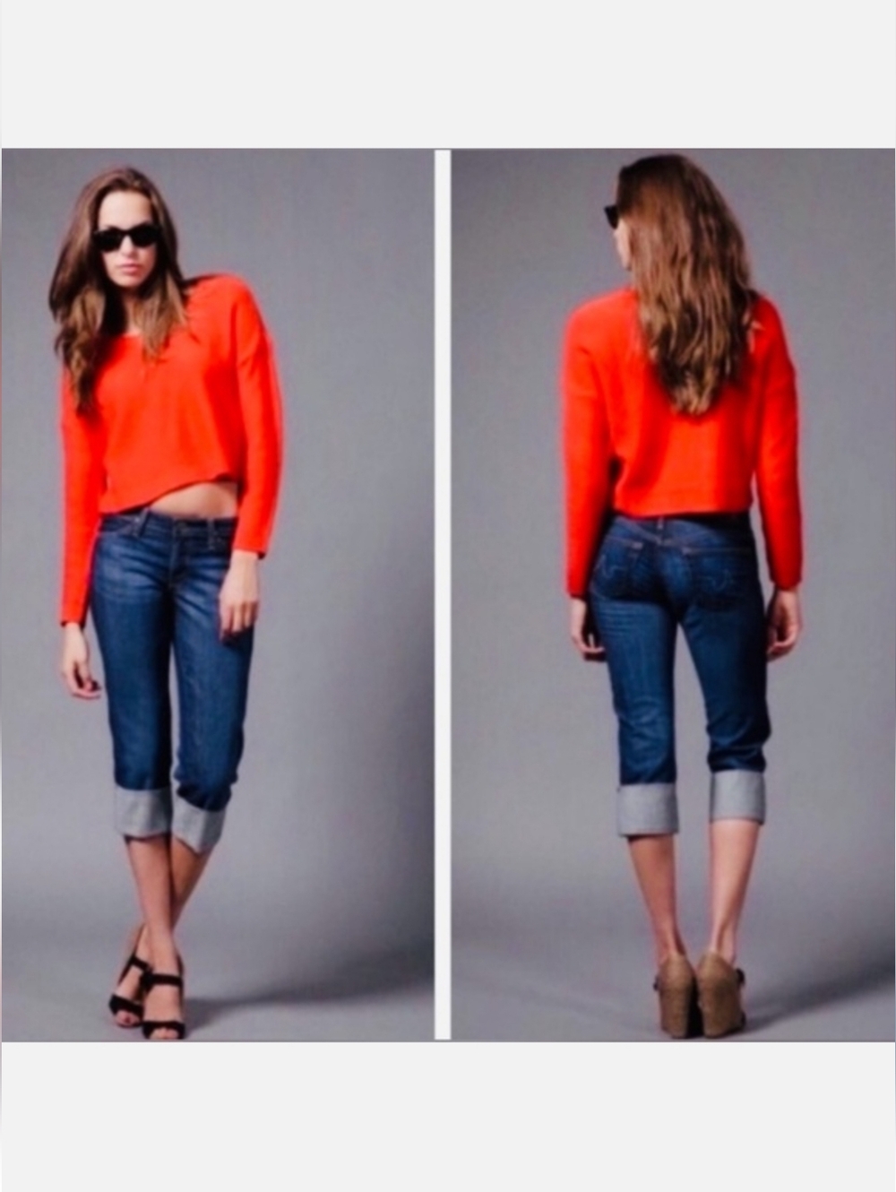 EUC AG Jeans The Shorty Stretch Cuffed Crops, 27